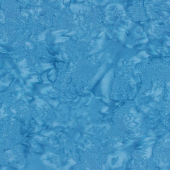 Mottled aqua blue tonal batik fabric