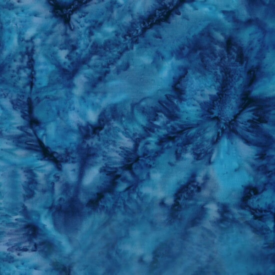 Mottled aqua blue tonal batik fabric