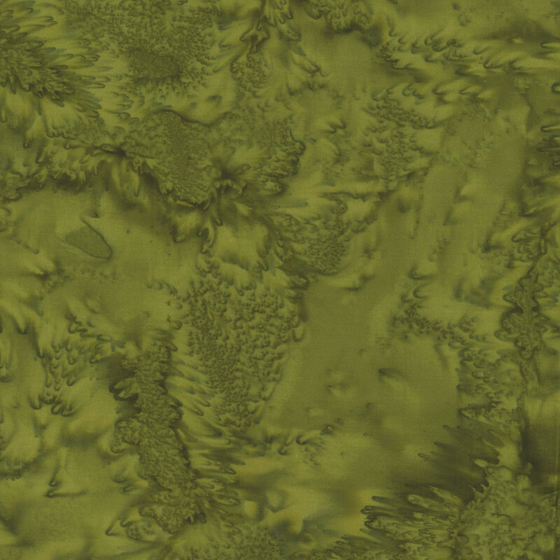 Mottled green tonal batik fabric