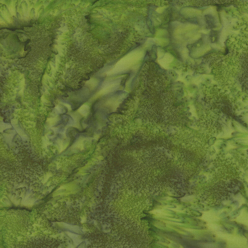 Mottled green tonal batik fabric