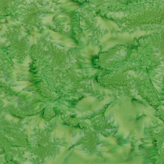 Mottled green tonal batik fabric