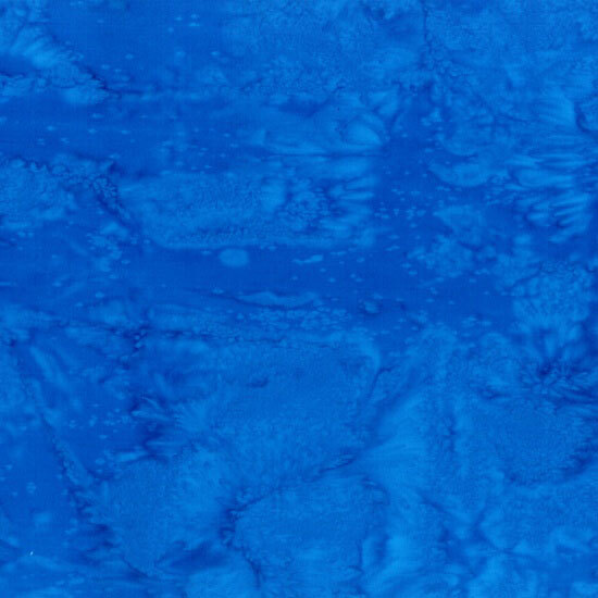 Mottled vibrant blue tonal batik fabric