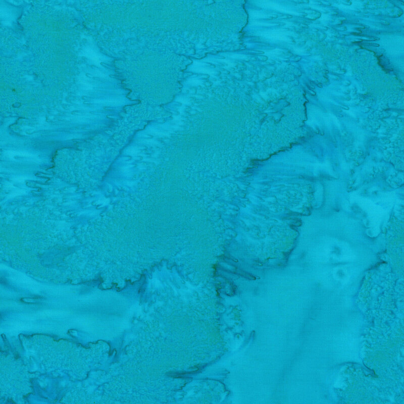 Mottled aqua blue tonal batik fabric