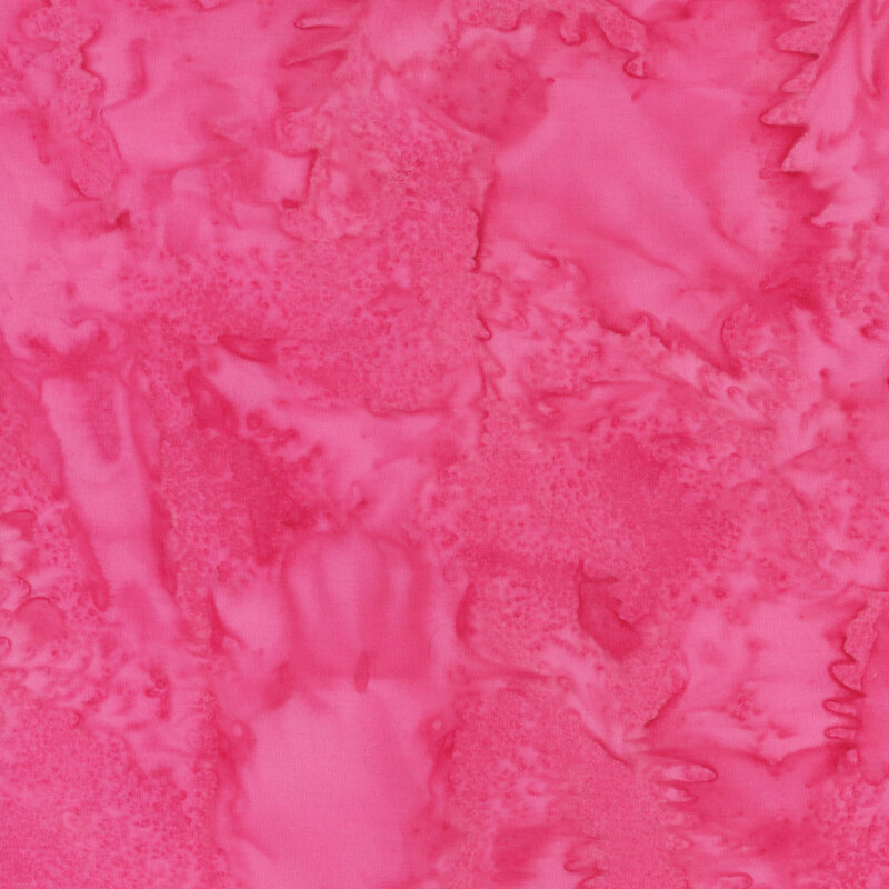 Mottled hot pink tonal batik fabric