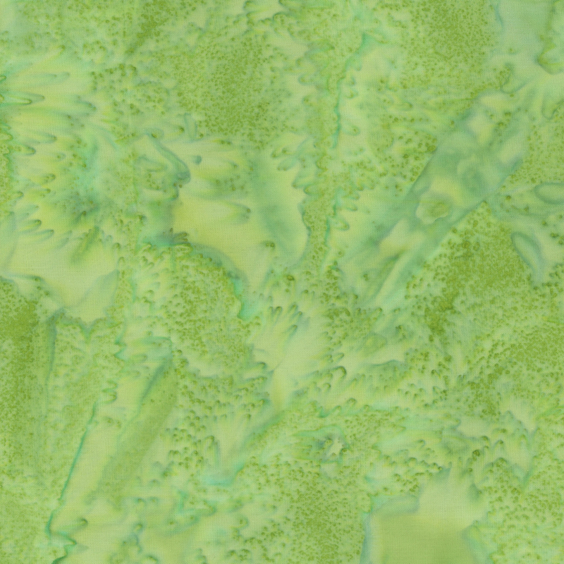 Mottled green tonal batik fabric
