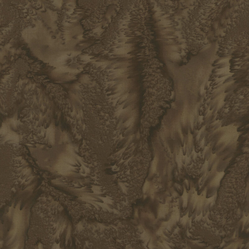 Mottled dark brown tonal batik fabric