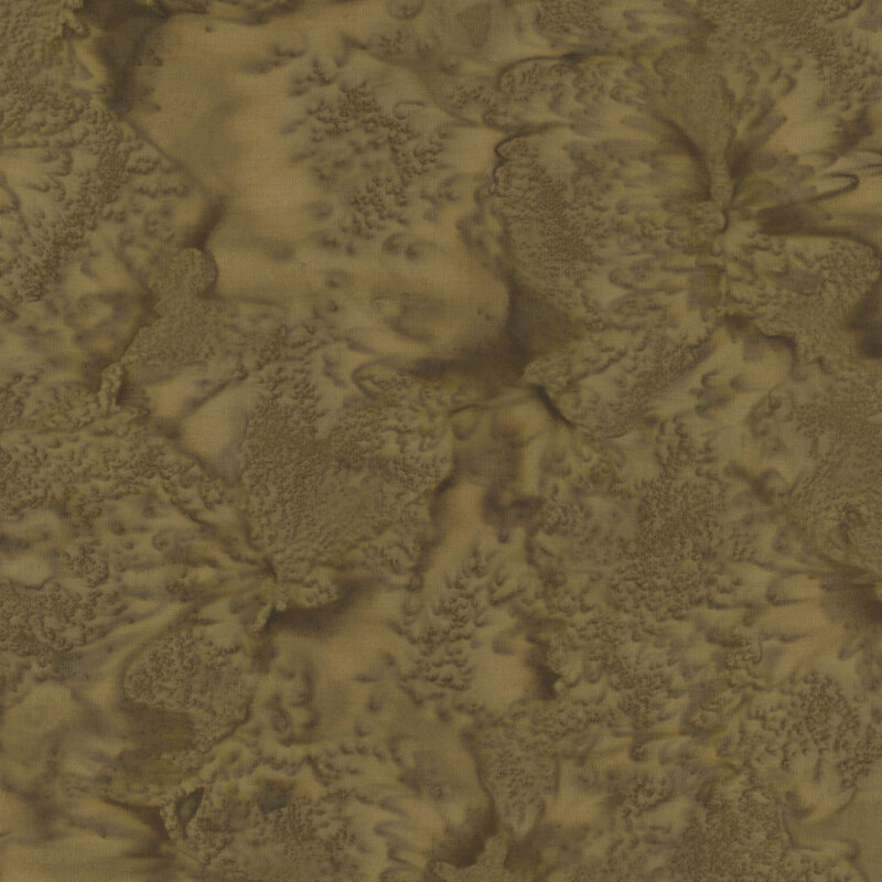 Mottled soft brown tonal batik fabric