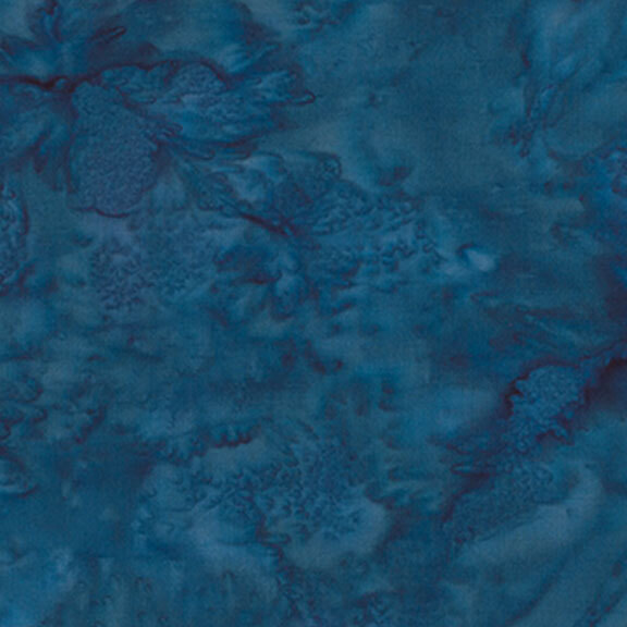 Mottled dark teal blue tonal batik fabric