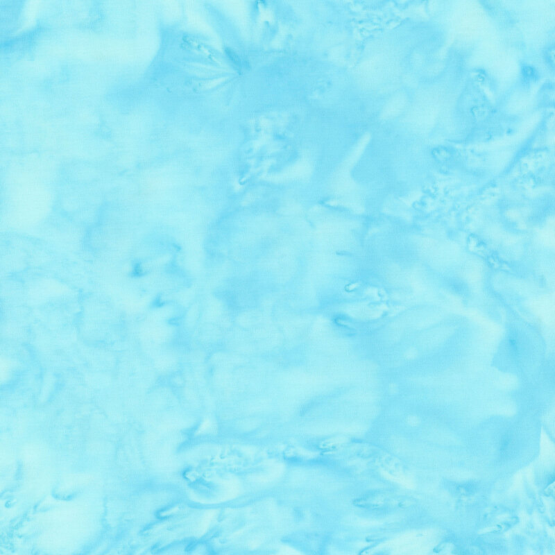 Mottled bright aqua tonal batik fabric