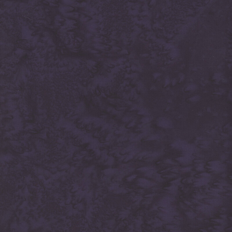 Mottled dark purple tonal batik fabric
