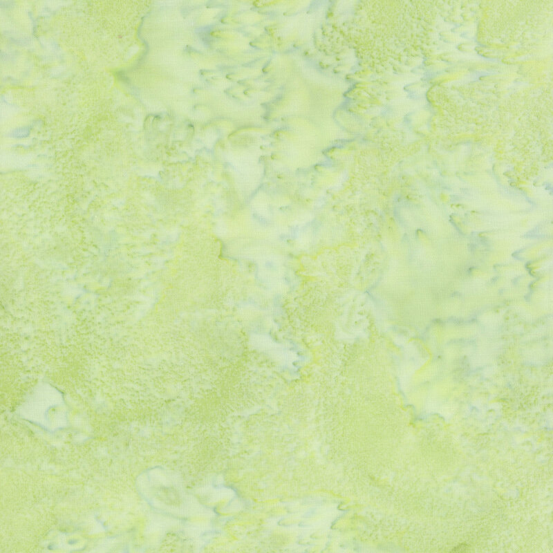 Mottled pear green tonal batik fabric