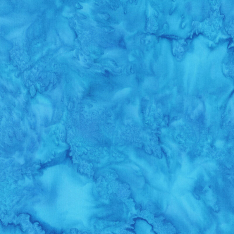 Mottled vibrant blue tonal batik fabric