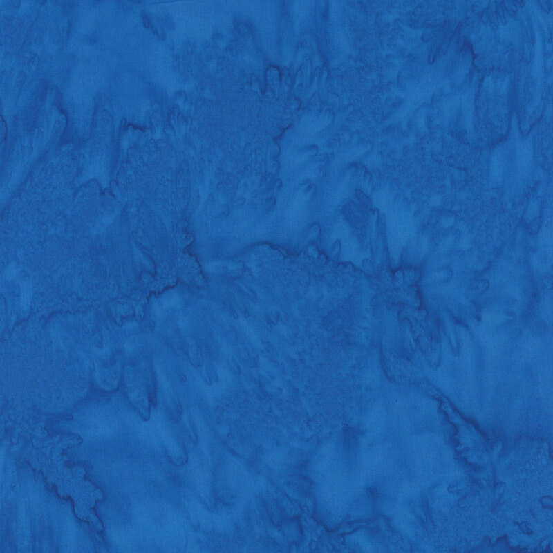 Mottled vibrant blue tonal batik fabric