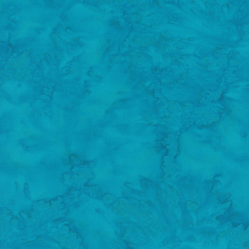 Mottled teal tonal batik fabric