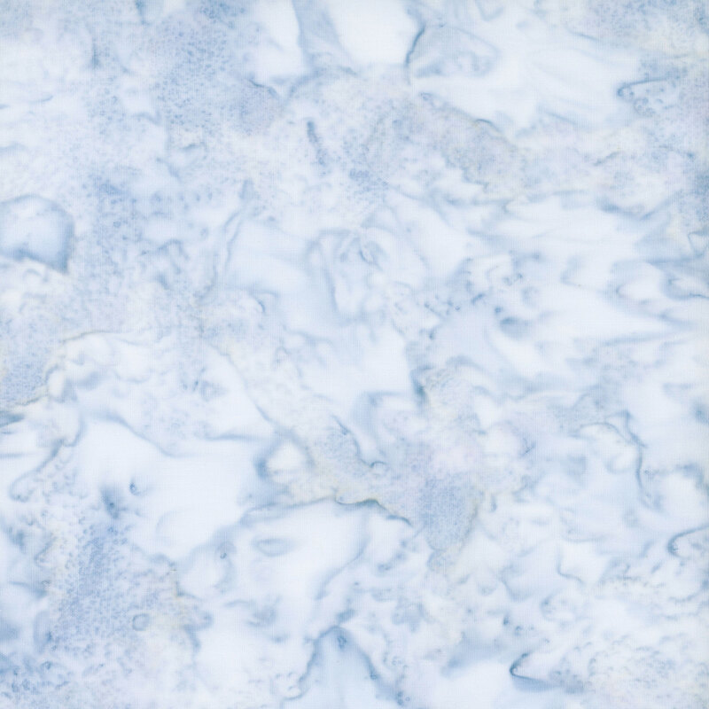 Mottled light powder blue tonal batik fabric