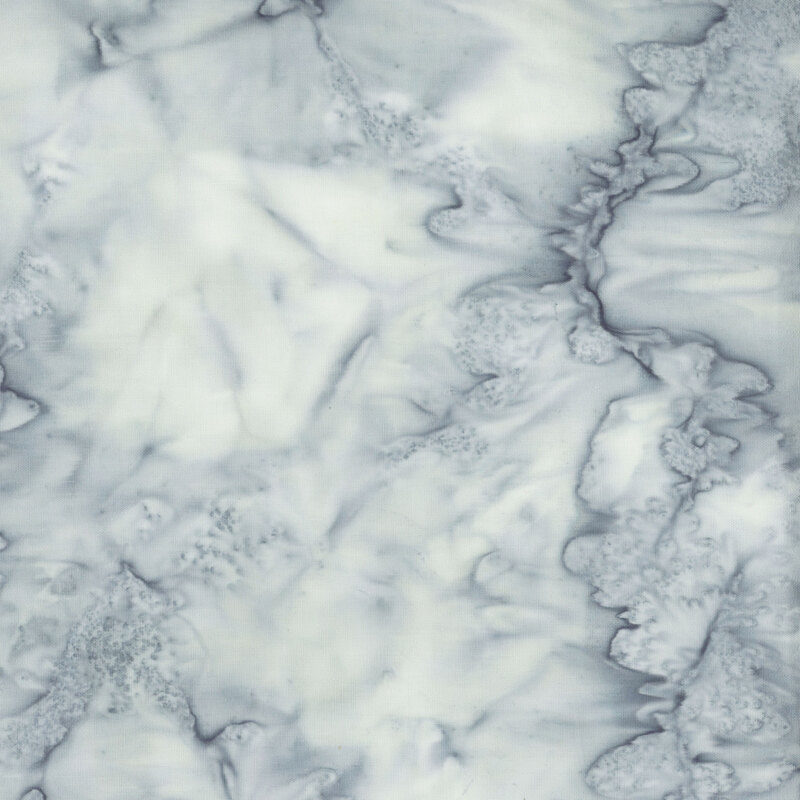 Mottled steel blue and gray tonal batik fabric