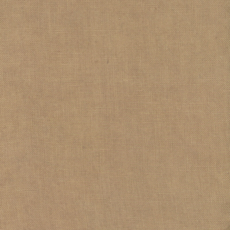 Close up swatch of 28ct Linen Fabric in the color Cocoa.