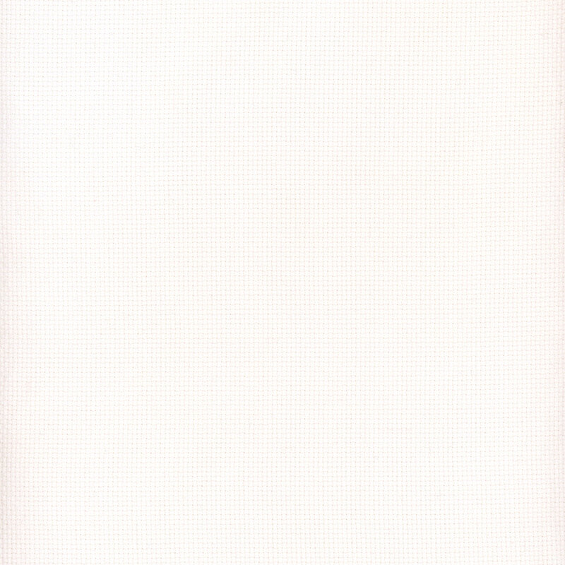A close up swatch of 14ct aida cloth in a white color by Fabric On A Whim.
