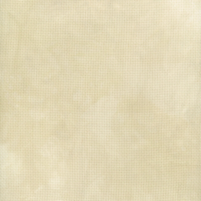 A close up swatch of marbled 14ct aida cloth in a soft cream color by Fabric On A Whim.