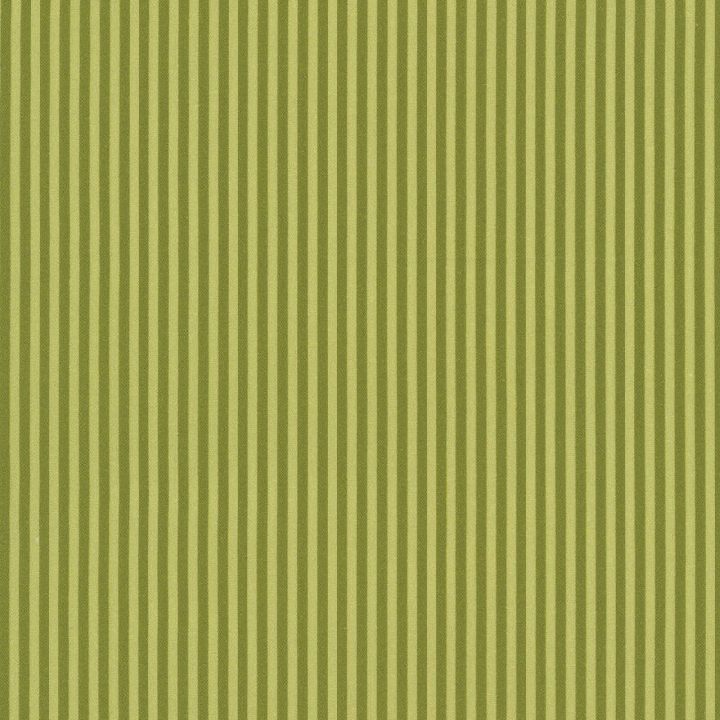Fabric with narrow lime and olive green vertical stripes