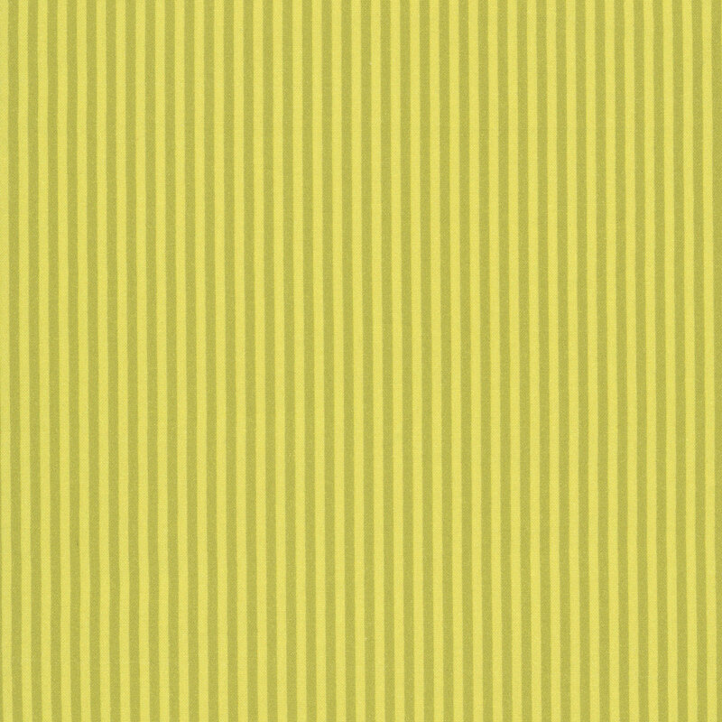 Fabric with narrow lime green and chartreuse vertical stripes
