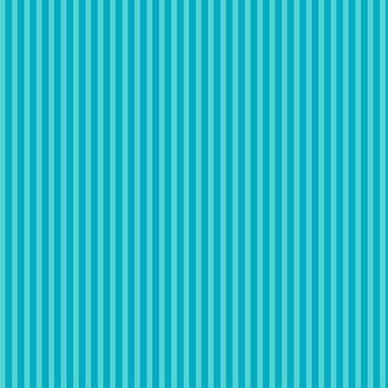 Fabric with narrow cerulean and bright teal vertical stripes