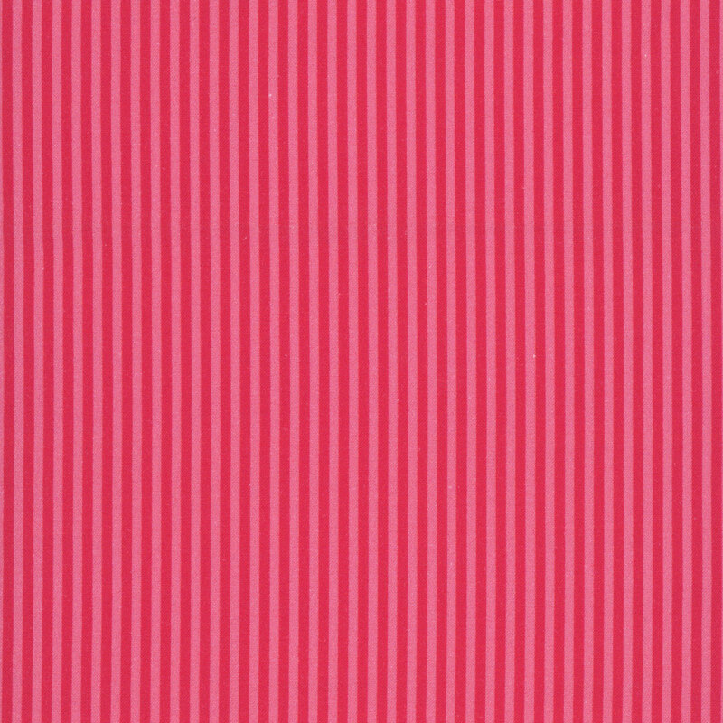 Fabric with narrow candy pink and fuchsia vertical stripes