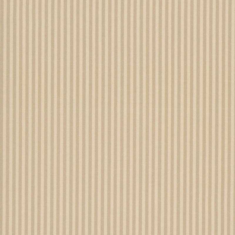 Fabric with narrow tan and beige vertical stripes