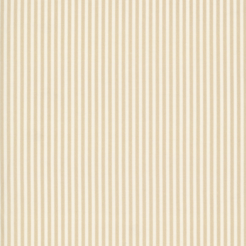 Fabric with narrow cream and beige vertical stripes