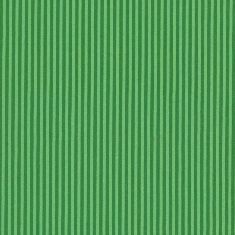 Fabric with narrow clover and grass green vertical stripes