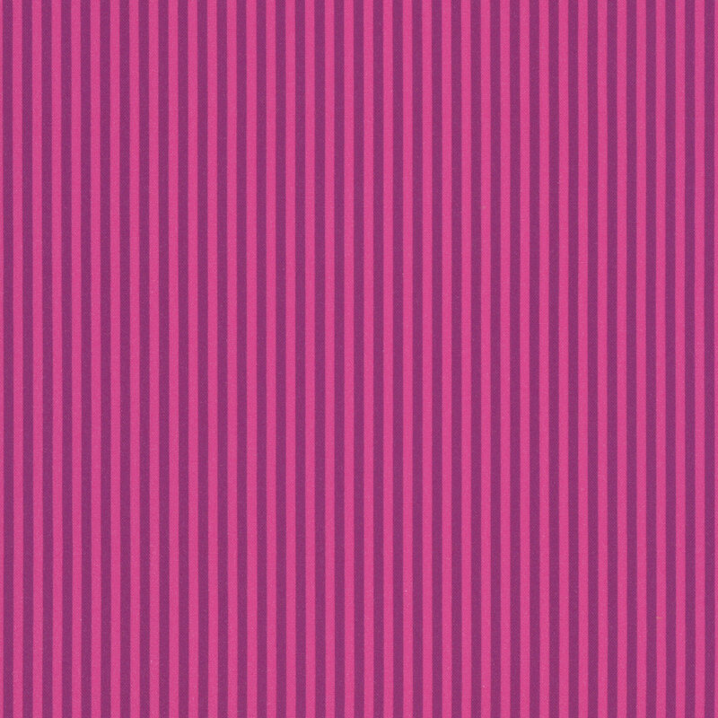 Fabric with narrow magenta and hot pink vertical stripes
