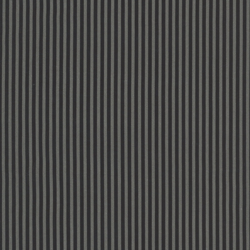 Fabric with narrow black and dark gray vertical stripes