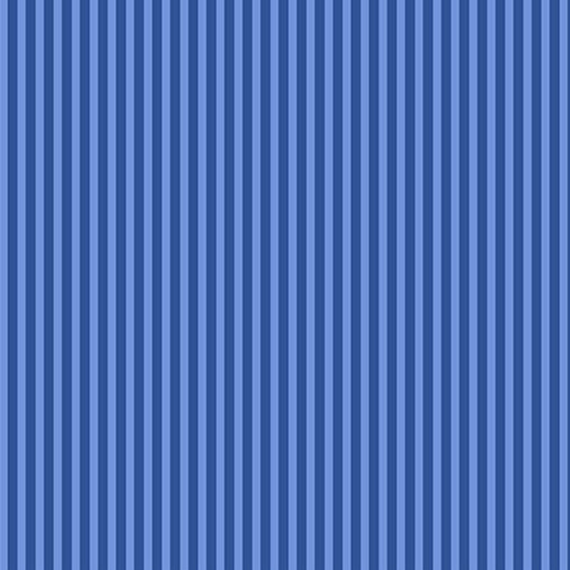 Fabric with narrow royal blue and azure vertical stripes