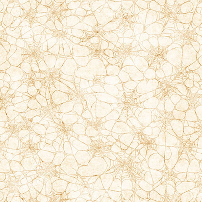 Mottled tan fabric filled with spider webs.