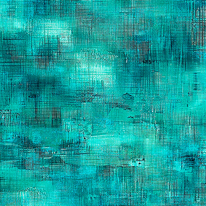 Mottled turquoise fabric featuring a crosshatching texture.