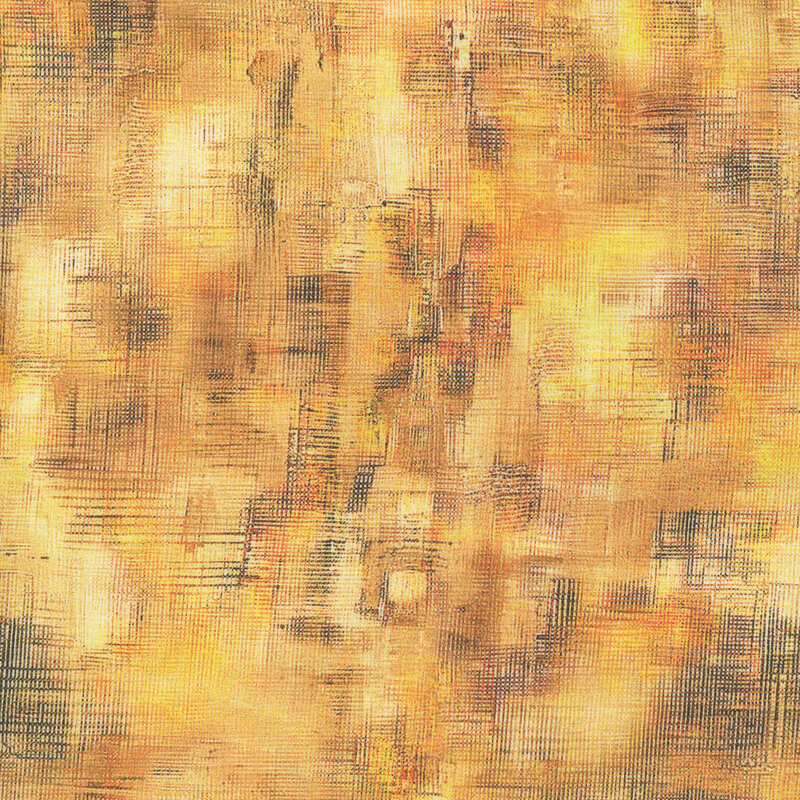 Mottled ocher fabric featuring a crosshatching texture.