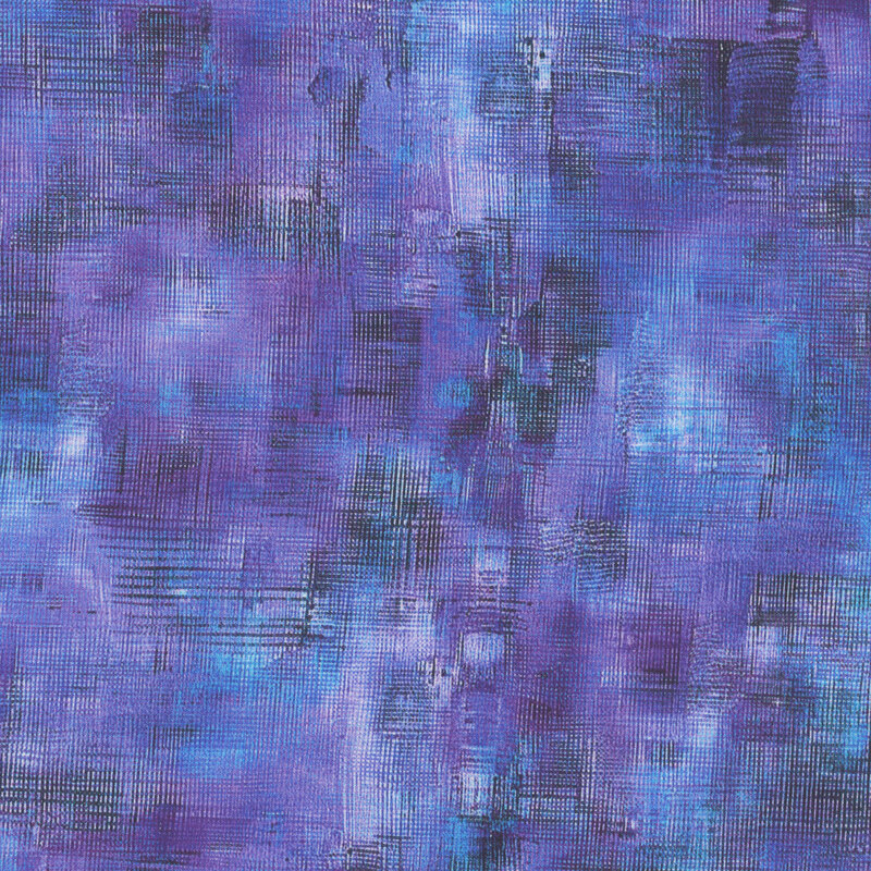 Mottled purple and teal fabric featuring a crosshatching texture.