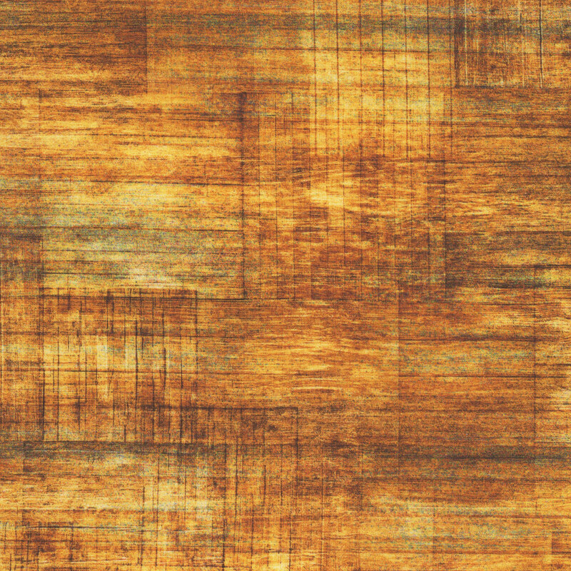 Shiplap wood textured golden amber fabric