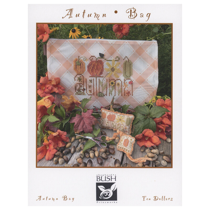 The front of the Autumn Bag cross stitch pattern by Sheperds Bush. 