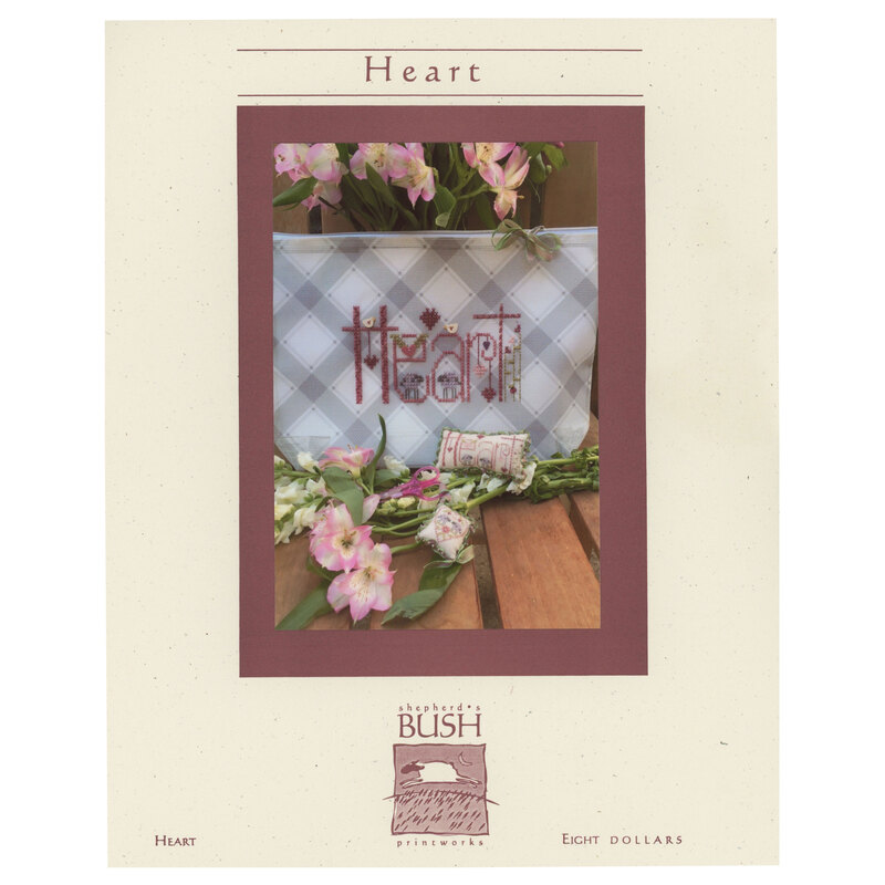 The front of the Heart Bag cross stitch pattern by Shepherds Bush.