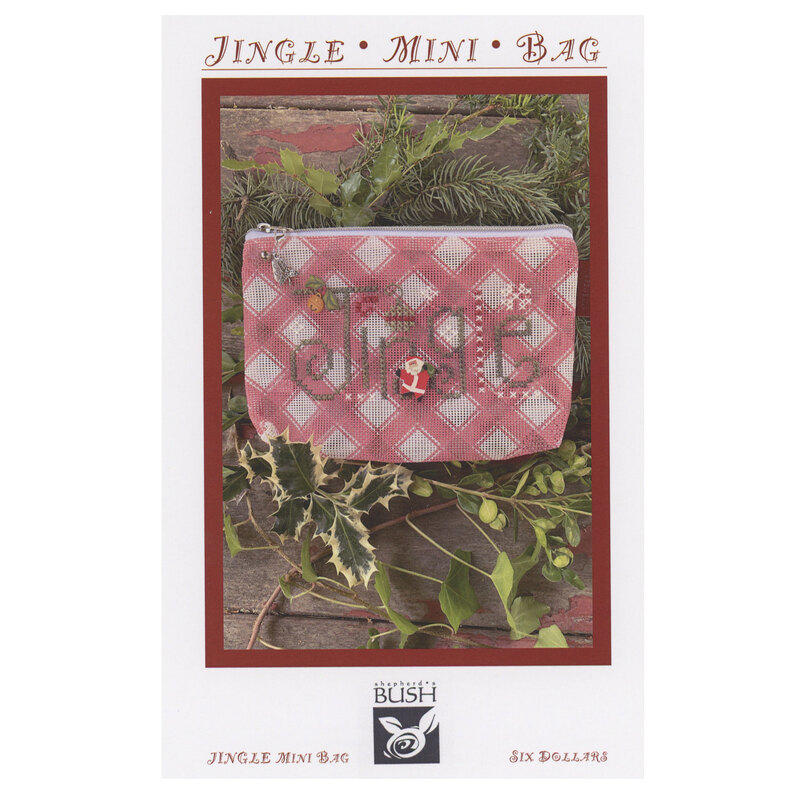 The front of the Jingle Mini Bag cross stitch pattern by Sheperds Bush.