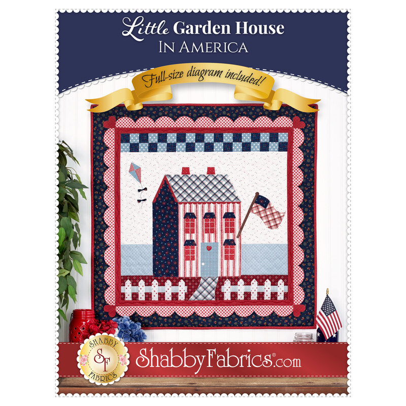 Front cover of the pattern showing the completed project in patriotic colors.