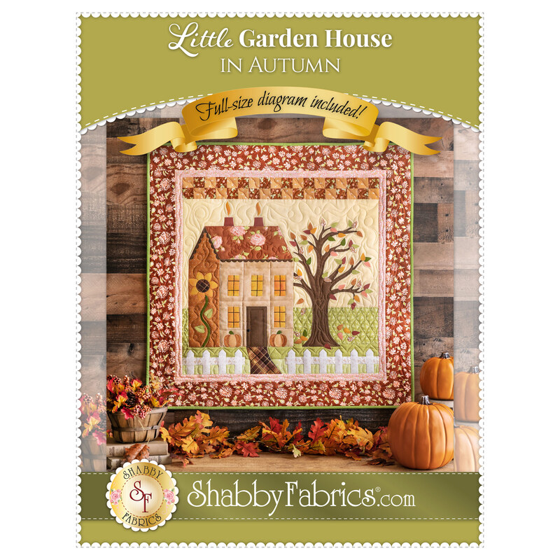 Front cover of the pattern showing the completed project in warm autumn colors.