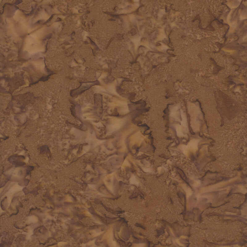 Cocoa brown batik with mottled watercolor design