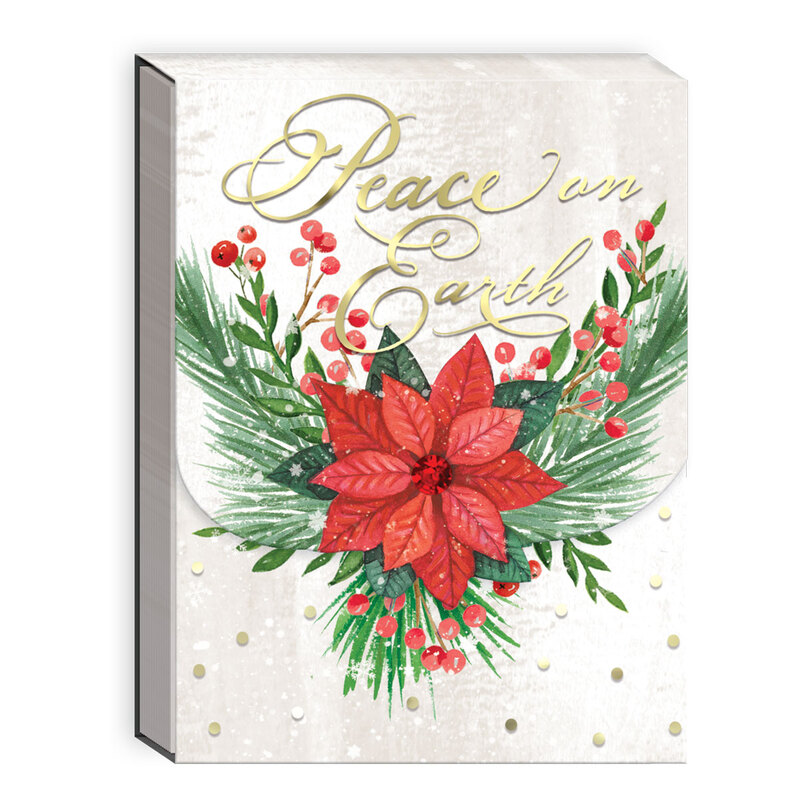 Pocket Notepad - Peace Poinsettia