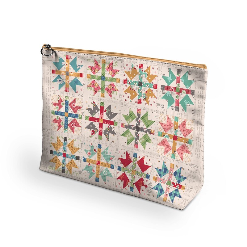 Isolated image of the Lori Holt Home Town Holiday Project Bag on a white background.