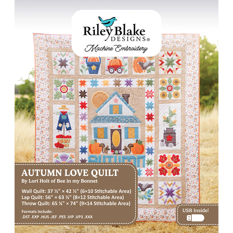 Autumn Love Quilt Projects - Machine Embroidery USB