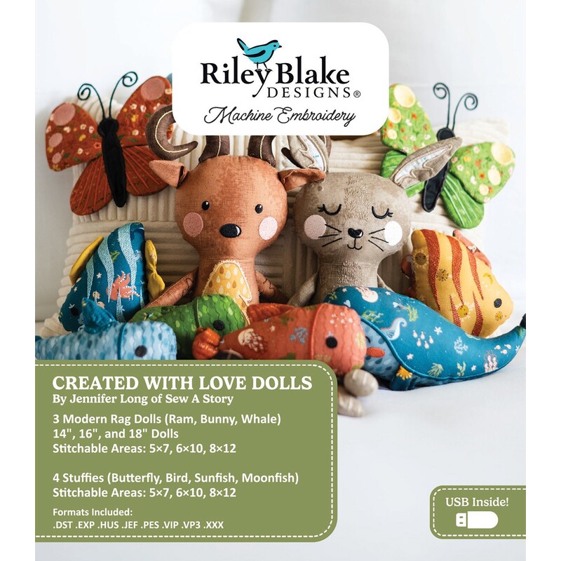 Created with Love Dolls Machine Embroidery USB