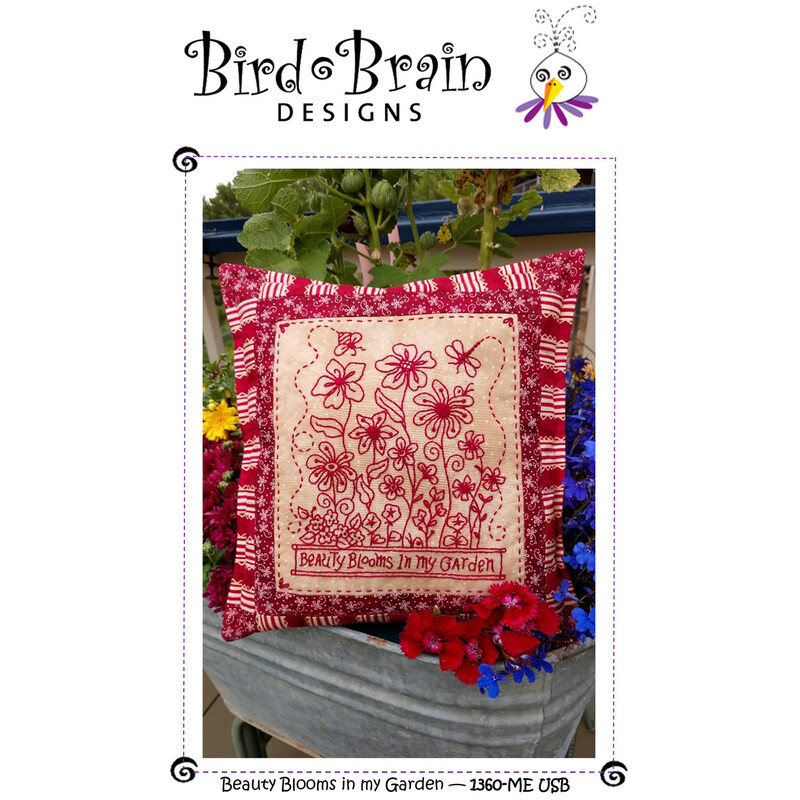 Beauty Blooms in my Garden Machine Embroidery USB