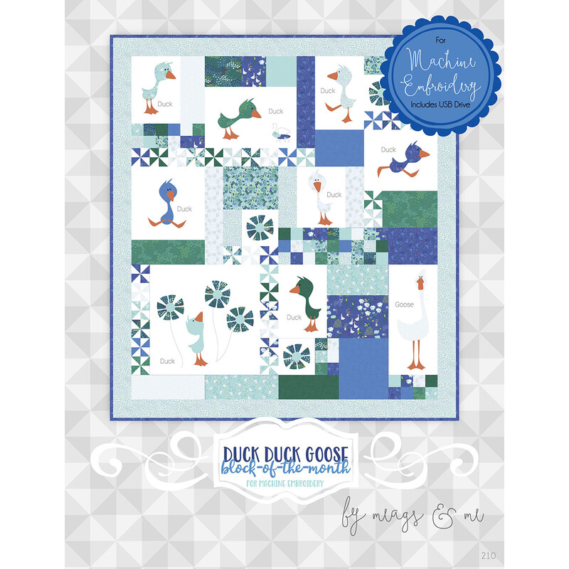 Duck Duck Goose Block of the Month USB for Machine Embroidery